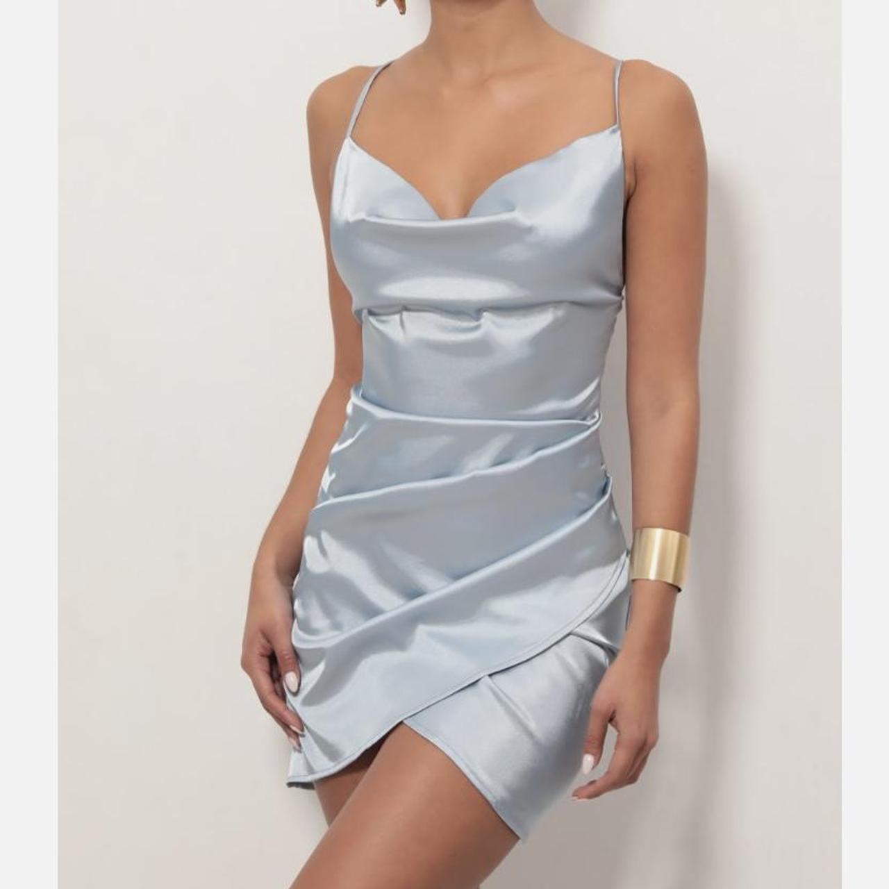 lucy in the sky blue satin dress Depop