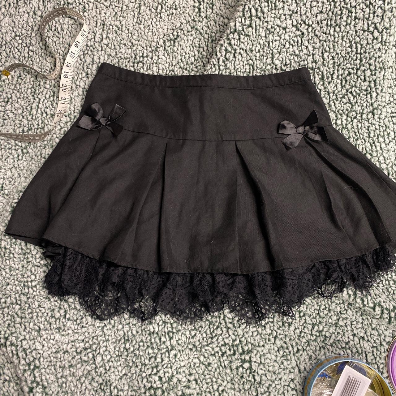 Black Bow Mini Skirt 32” waist - Depop