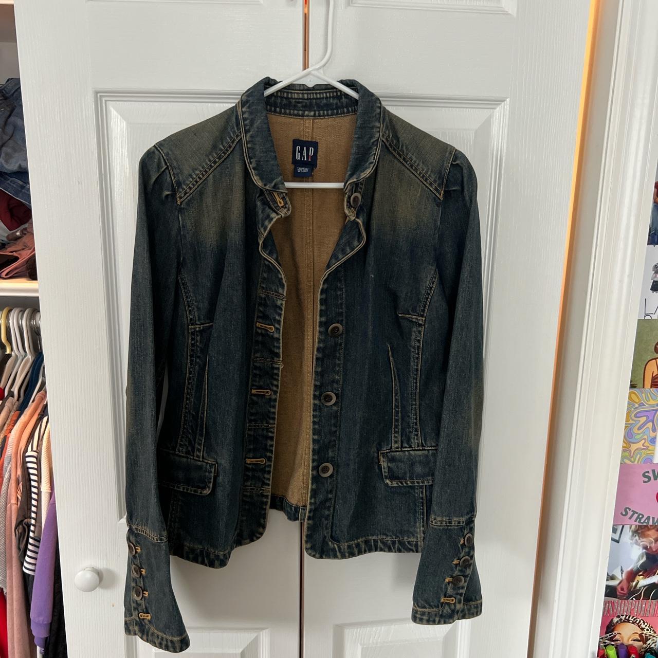 Gap Women's Navy and Blue Jacket Depop