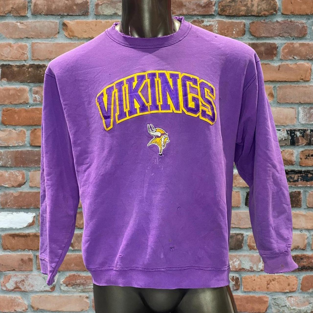 Vintage 90's Minnesota Vikings Crewneck Size: - Depop