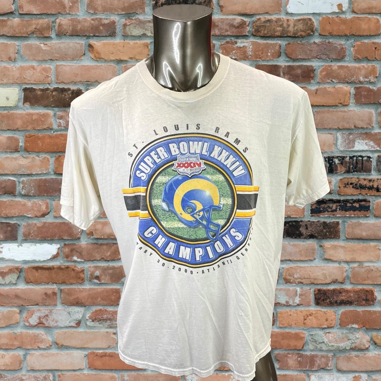 Vintage 2000 St. Louis Rams Super Bowl XXXIV Tee. - Depop