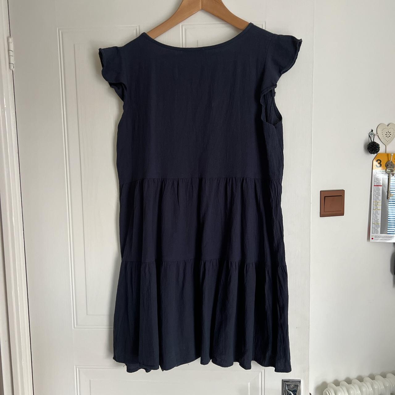 Shein navy blue v-neck dress tracked shipping... - Depop