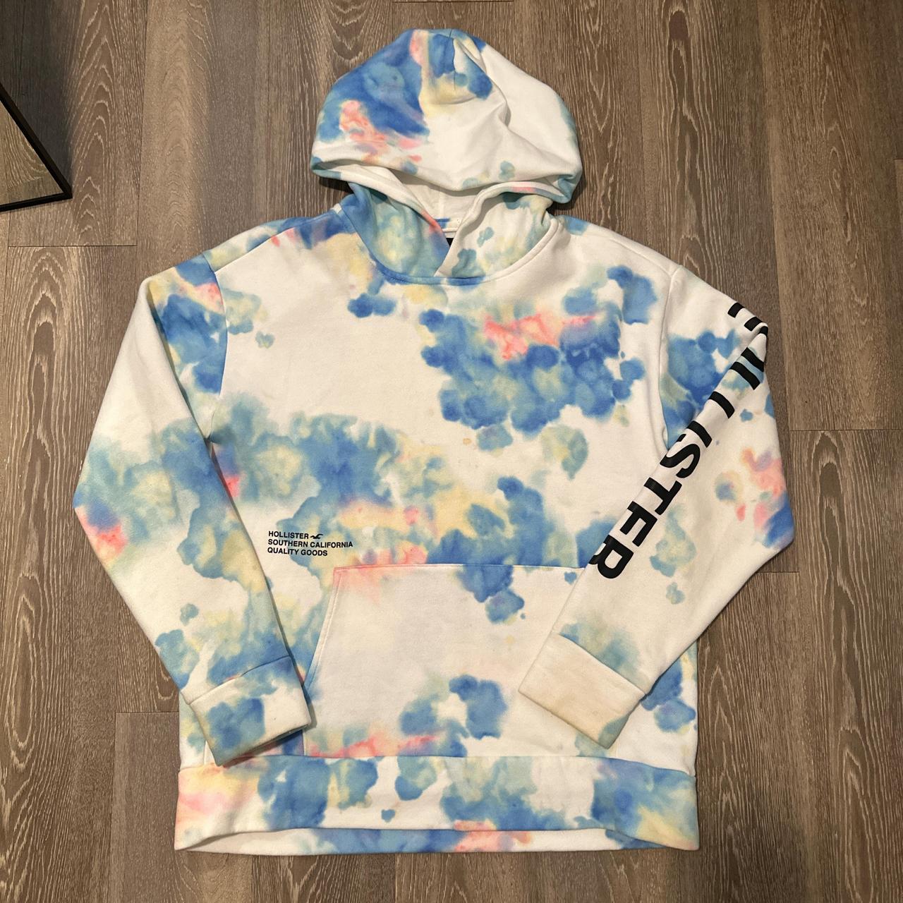 Hollister blue tie dye hoodie online