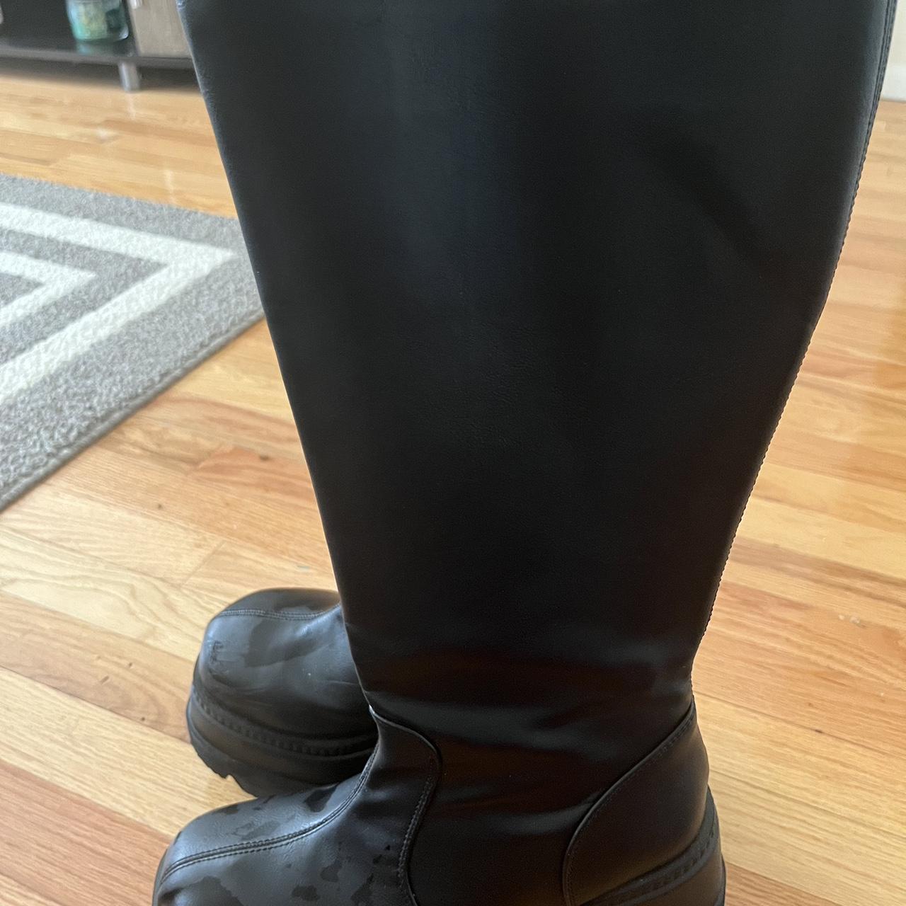 Demonia Shaker 100WC (wide calf) Black vegan Leather... Depop