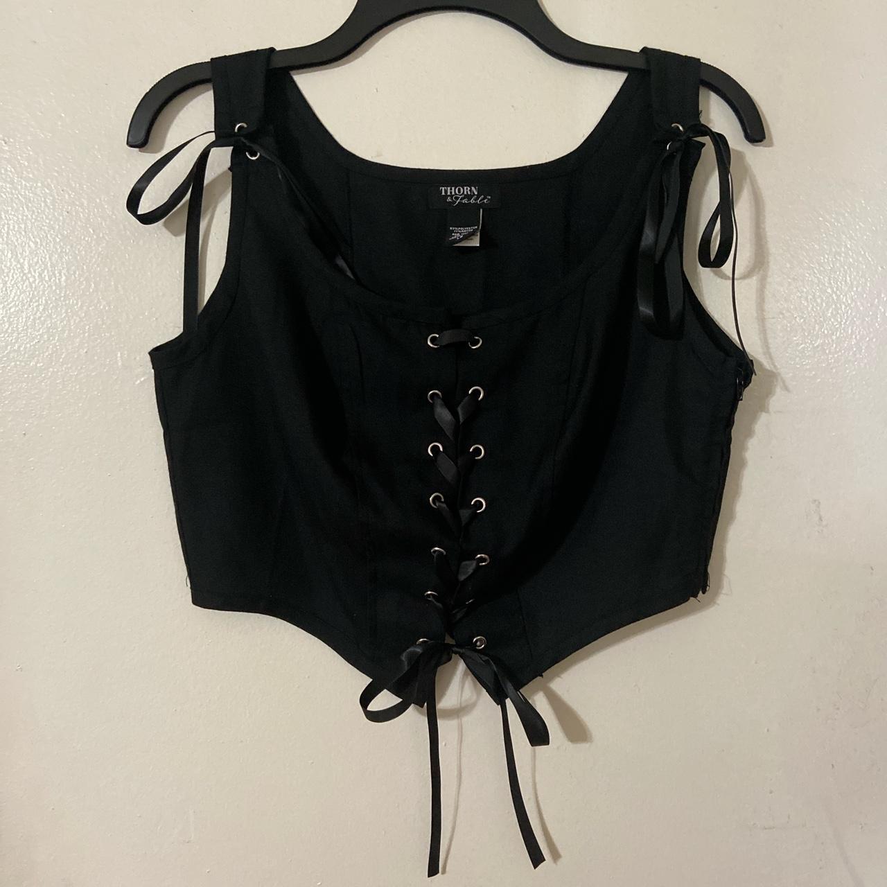 Hot Topic Women's Black and Silver Corset