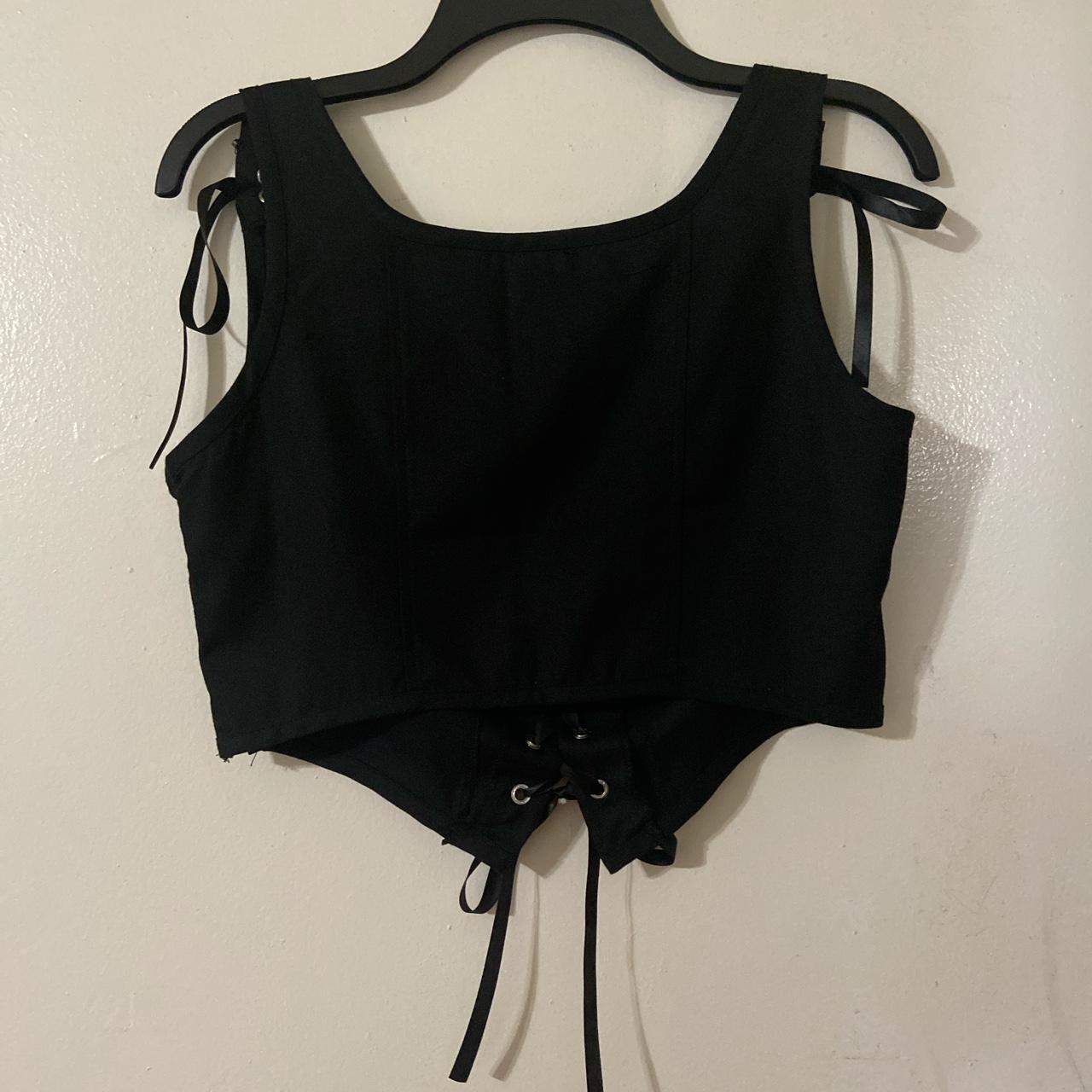 Hot Topic Women's Black and Silver Corset (3)