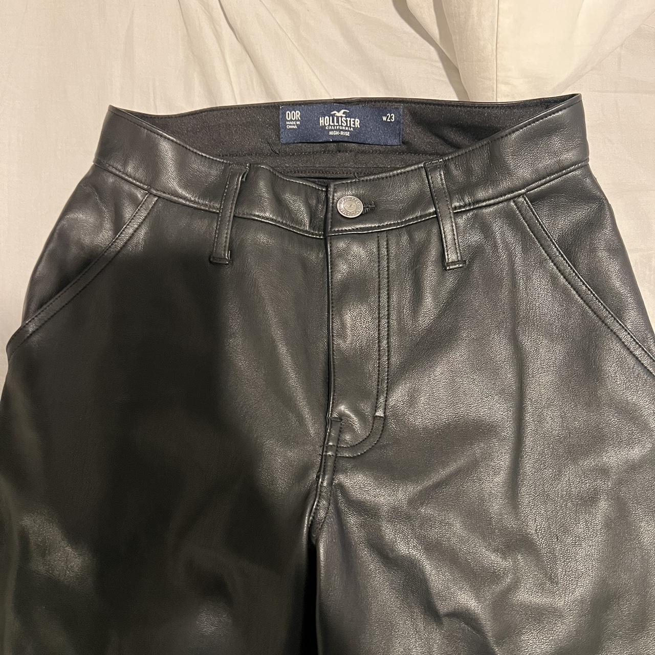 leather pants - great condition - one little... - Depop