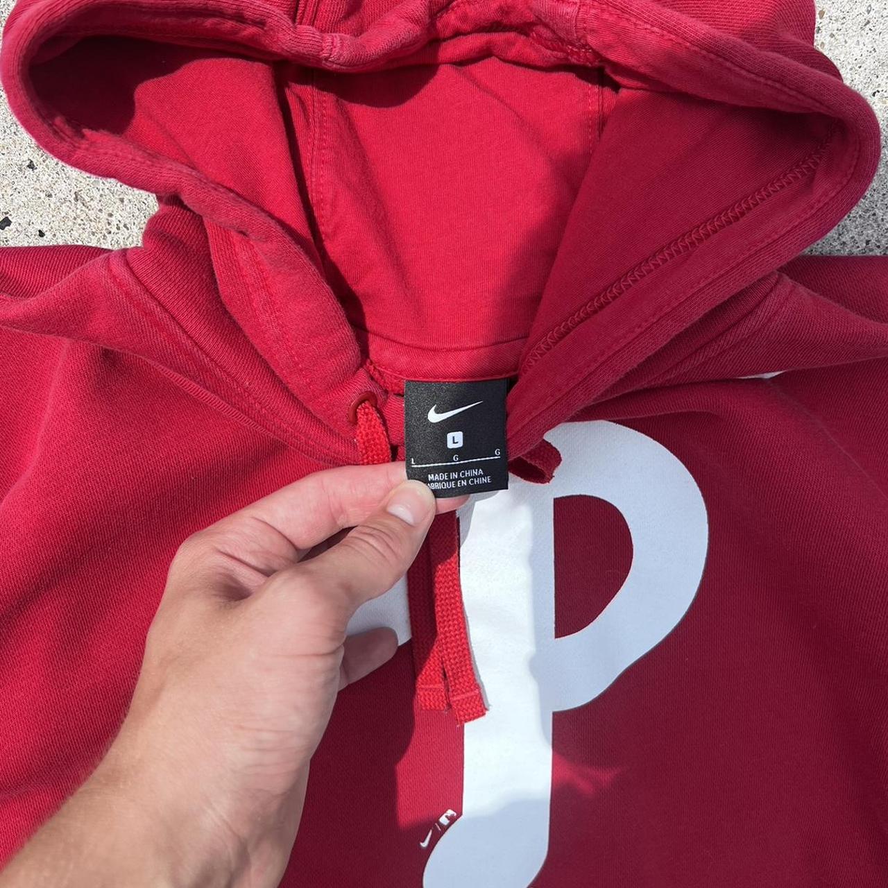 nike phillies hoodie! size large, (23 by 28) - - Depop