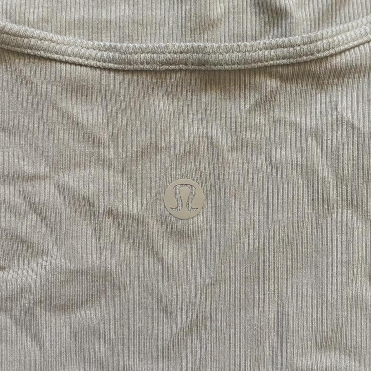 CUTE TAN LULU LEMON TOP NO STAINS OR DAMAGE TAG IS... - Depop