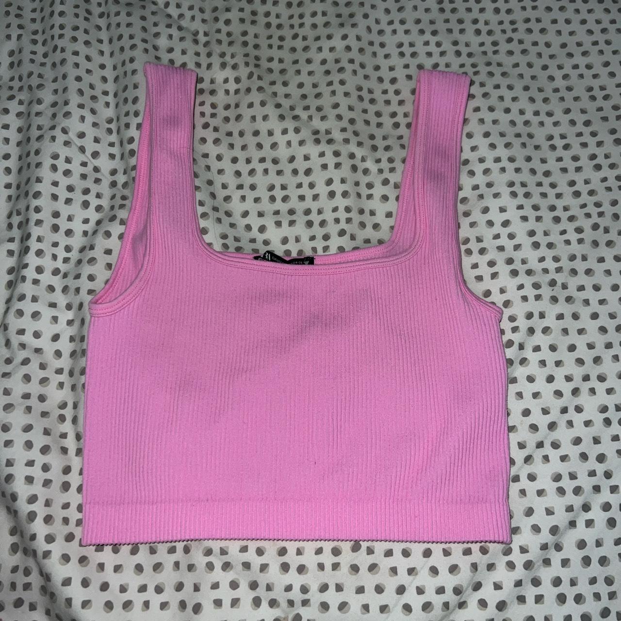  pink zara crop tank size xs took tags off but... Depop