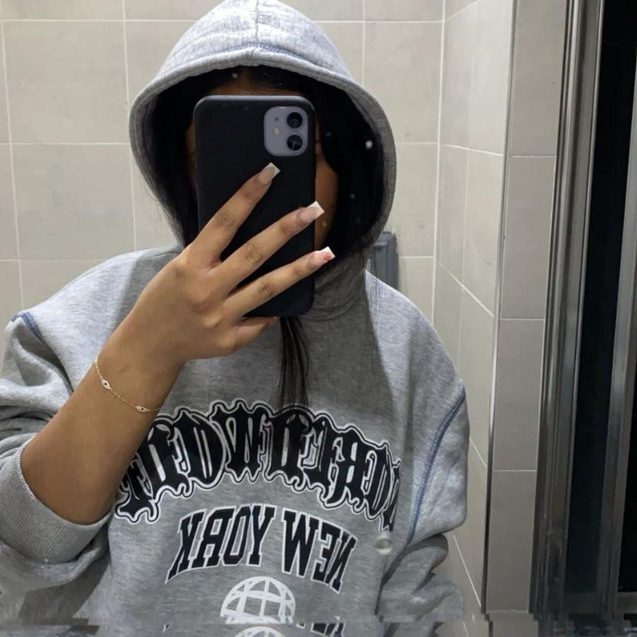 oversized boohooman grey hoodie Depop