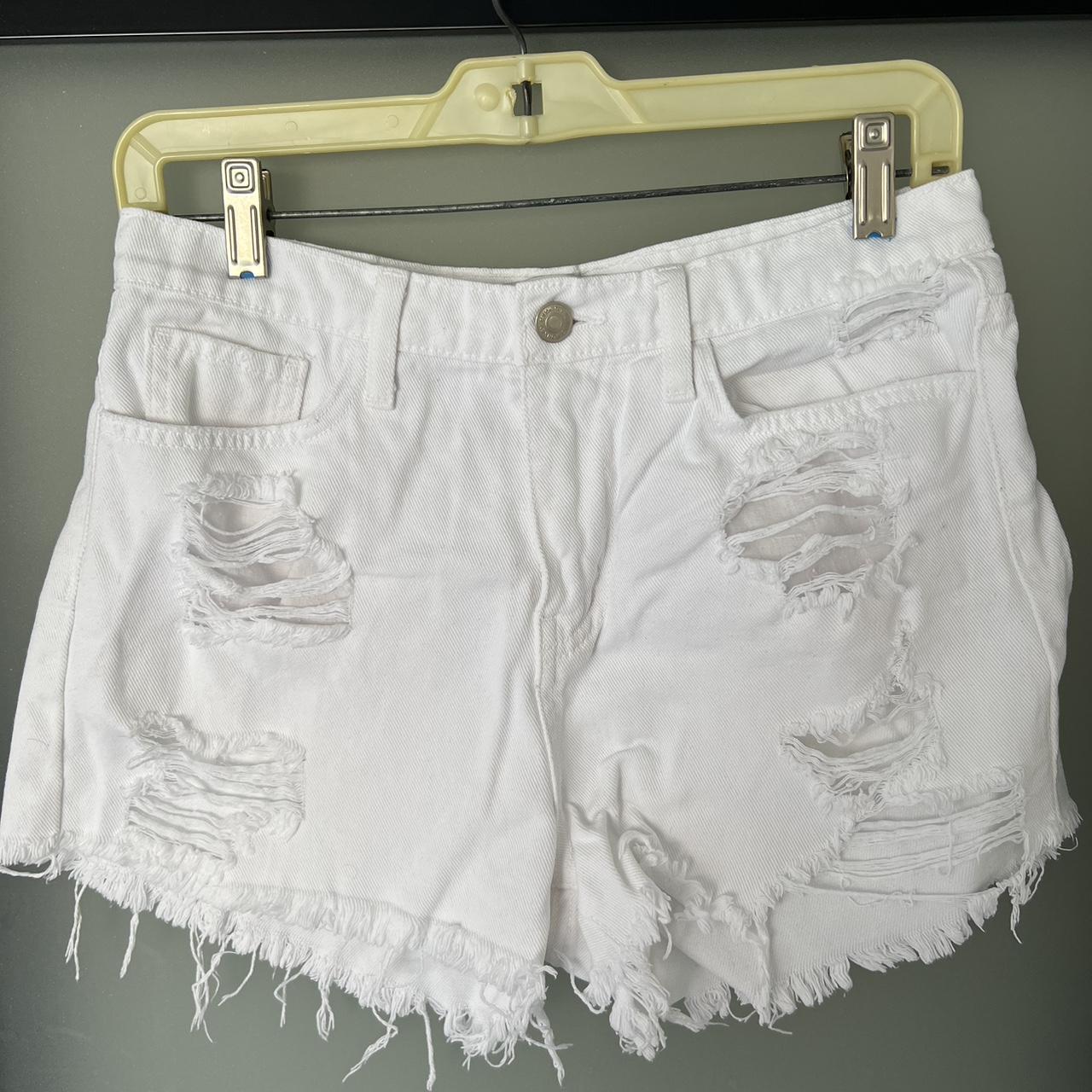 Flying Monkey Denim White Distressed Jean Shorts - Depop