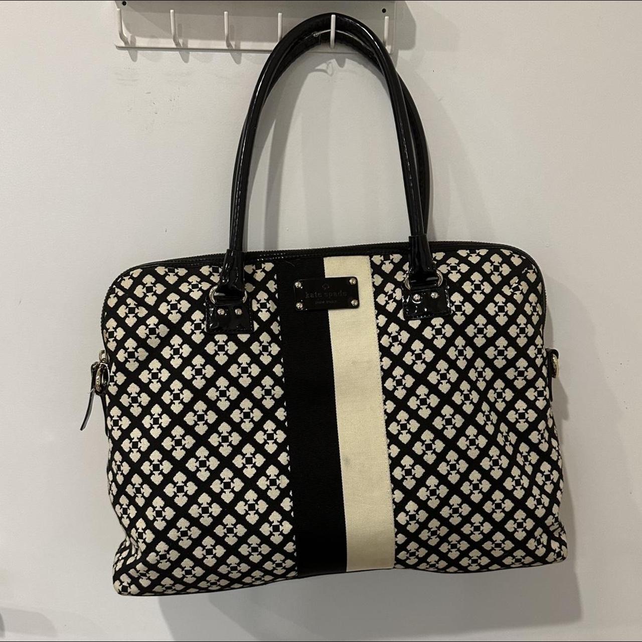 Kate spade black discount and white laptop bag