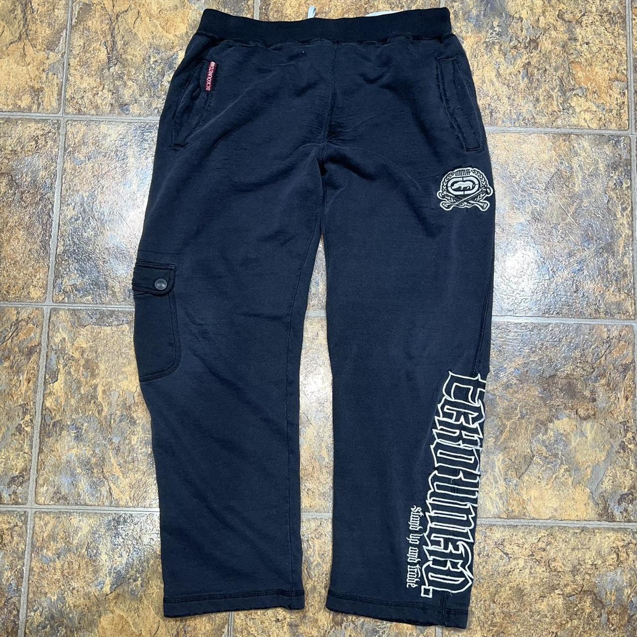 Ecko Unltd. Men's Black and White Joggers-tracksuits | Depop