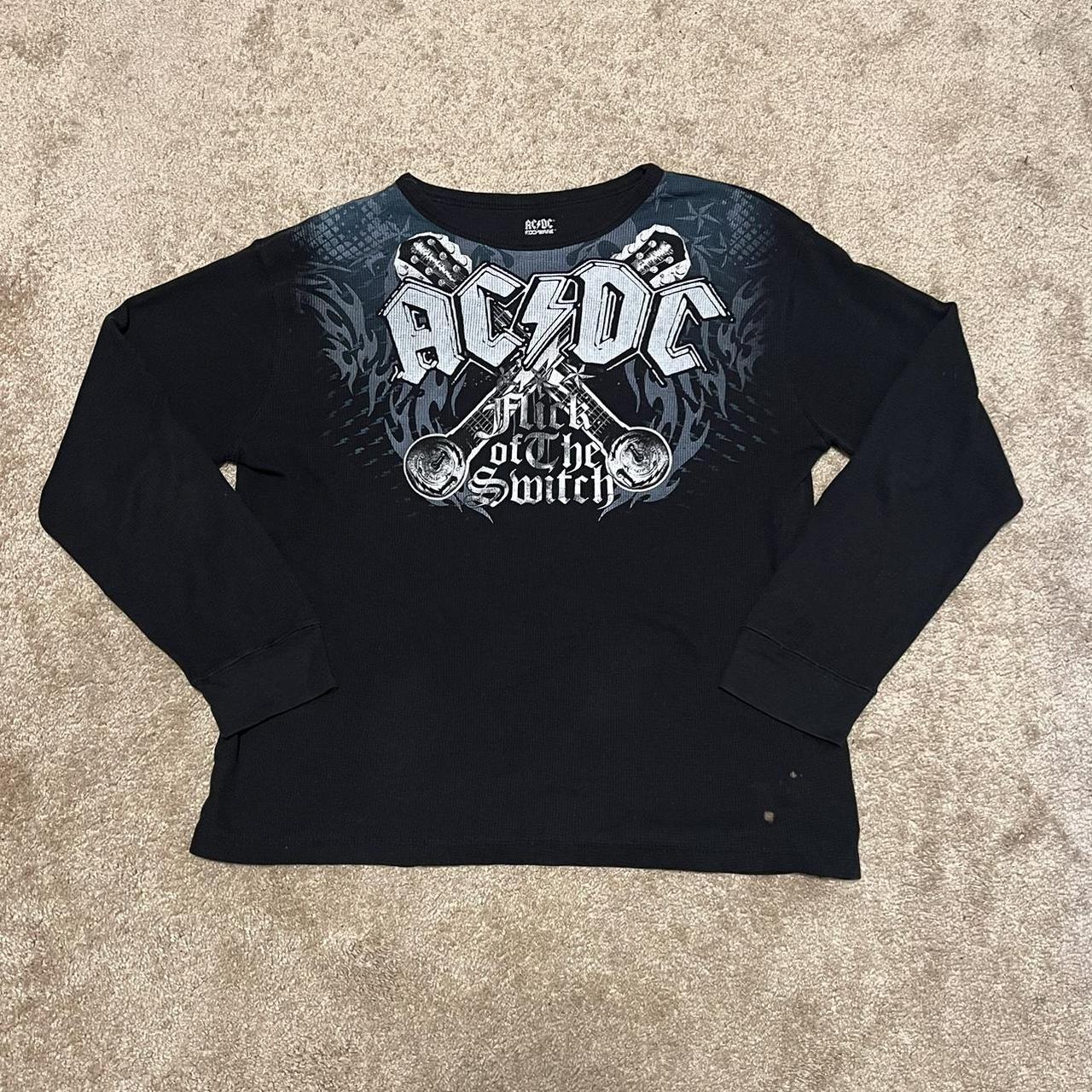 Y2K Affliction Style ACDC Long sleeve Thermal Size... - Depop