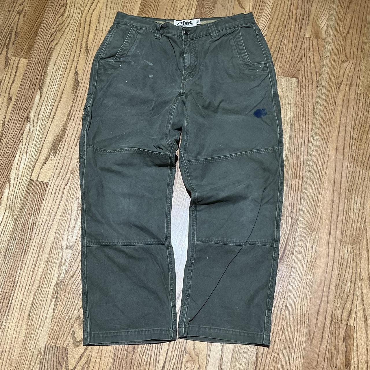 Carhartt Style Double Knee Work Pants 36x30 Green... - Depop