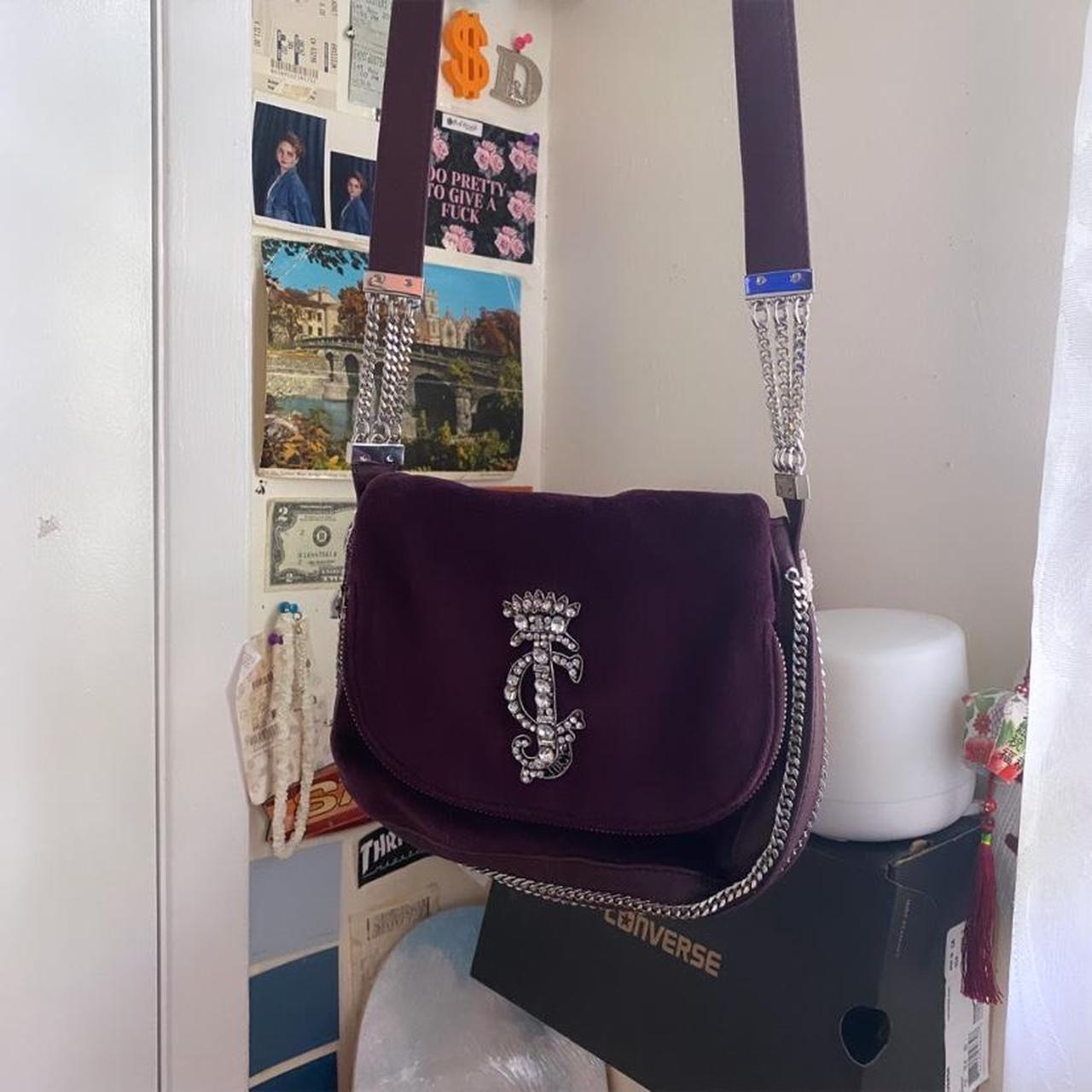 Juicy Couture Purple Velour Crossbody Medium size Depop