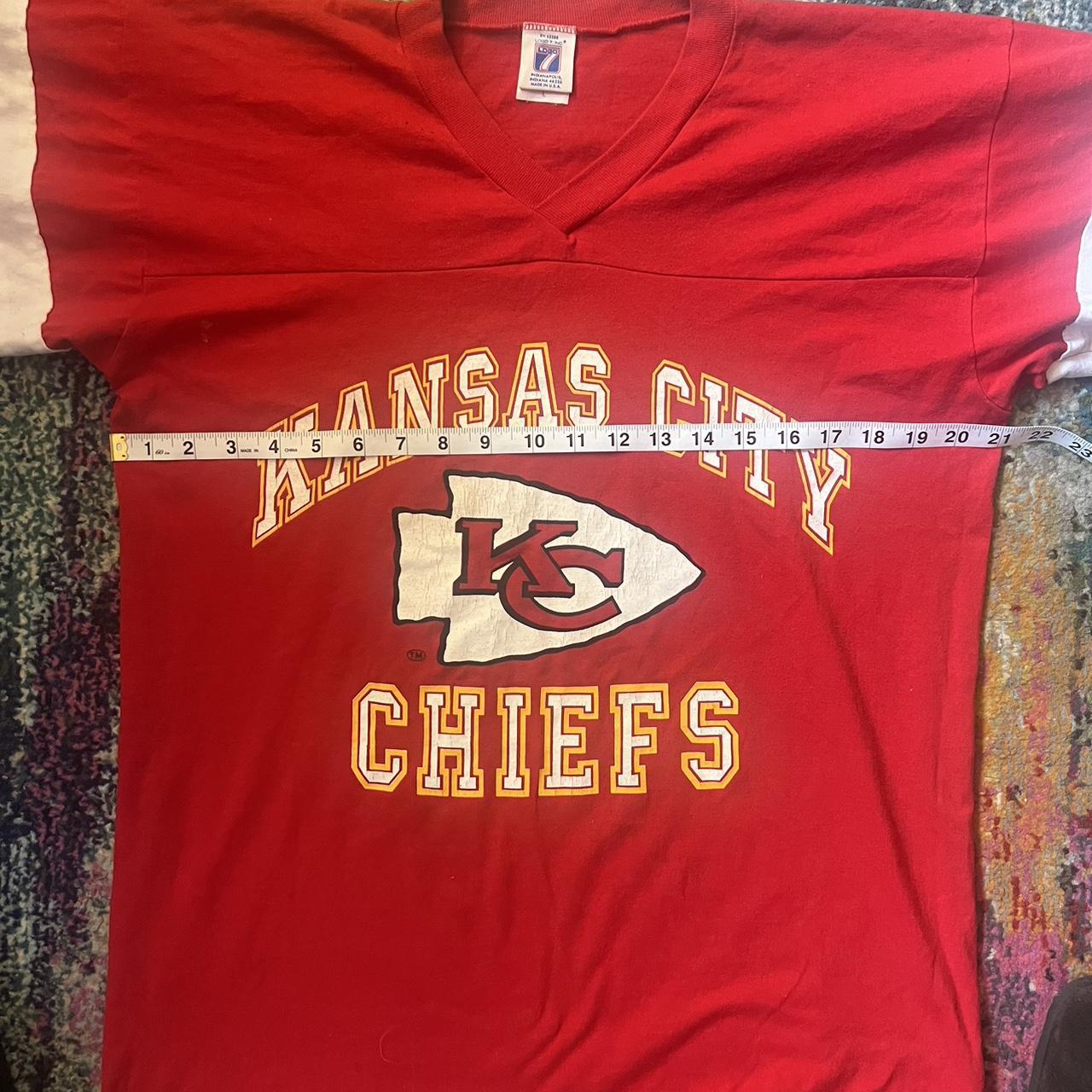 Vintage logo 7 Kansas city chiefs nfl 3/4 sleeve t - Depop