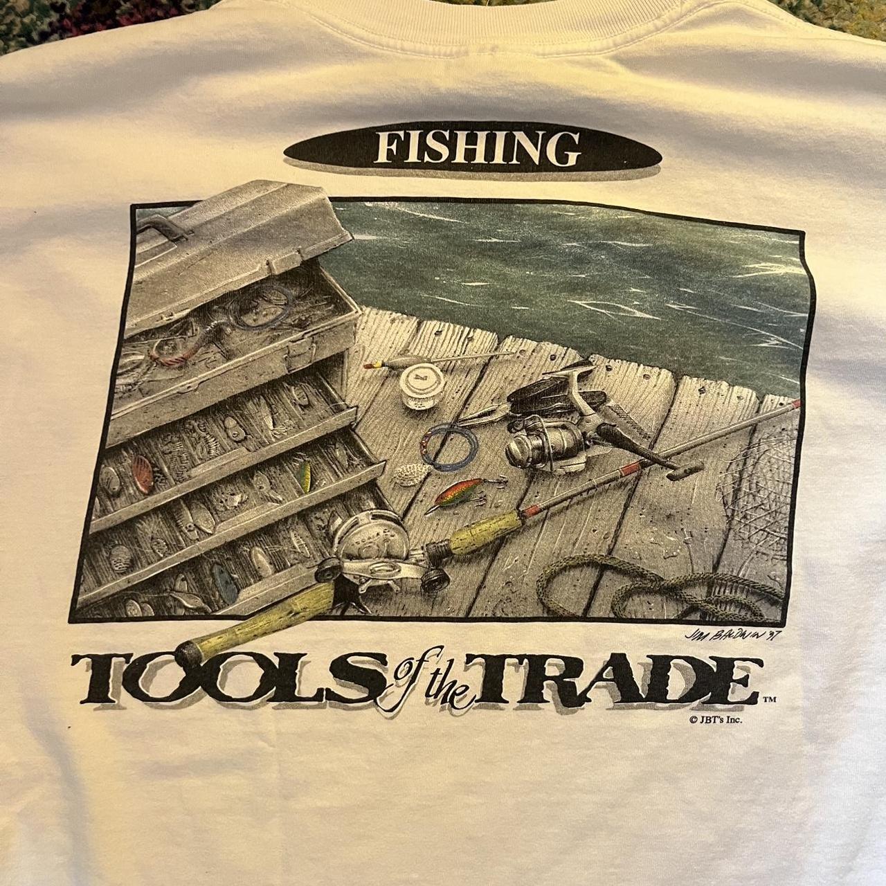 Vintage fishing ”tools of the trade” tee Size - Depop