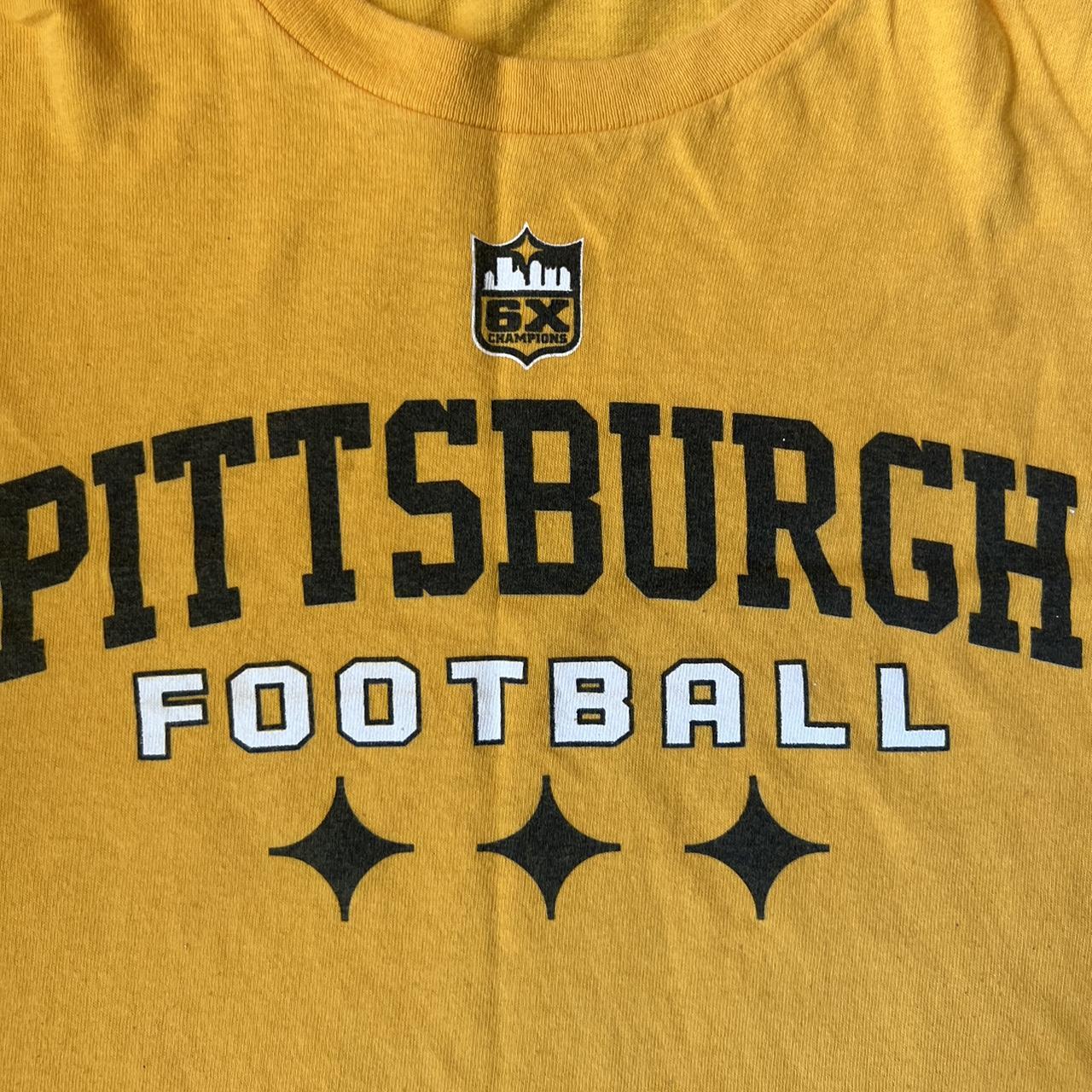 NFL T Shirt Grey longsleeve Steelers tee. Good - Depop