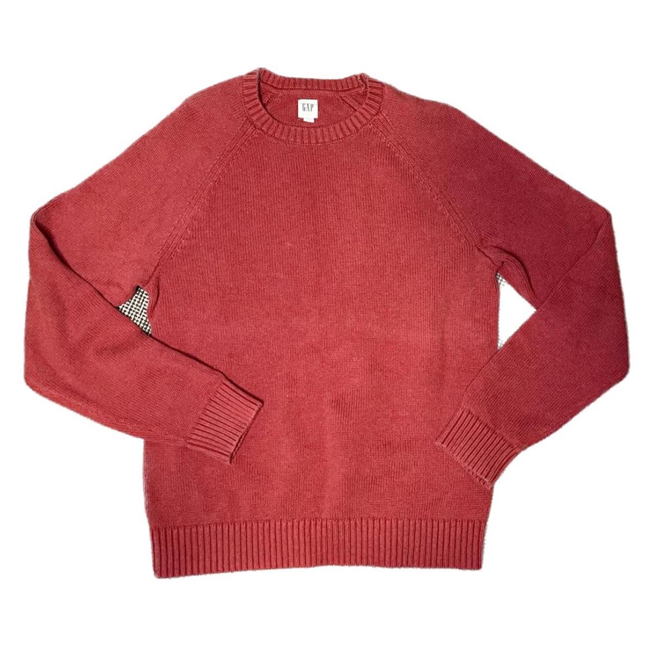 Gap Men's Red and Burgundy Jumper Depop