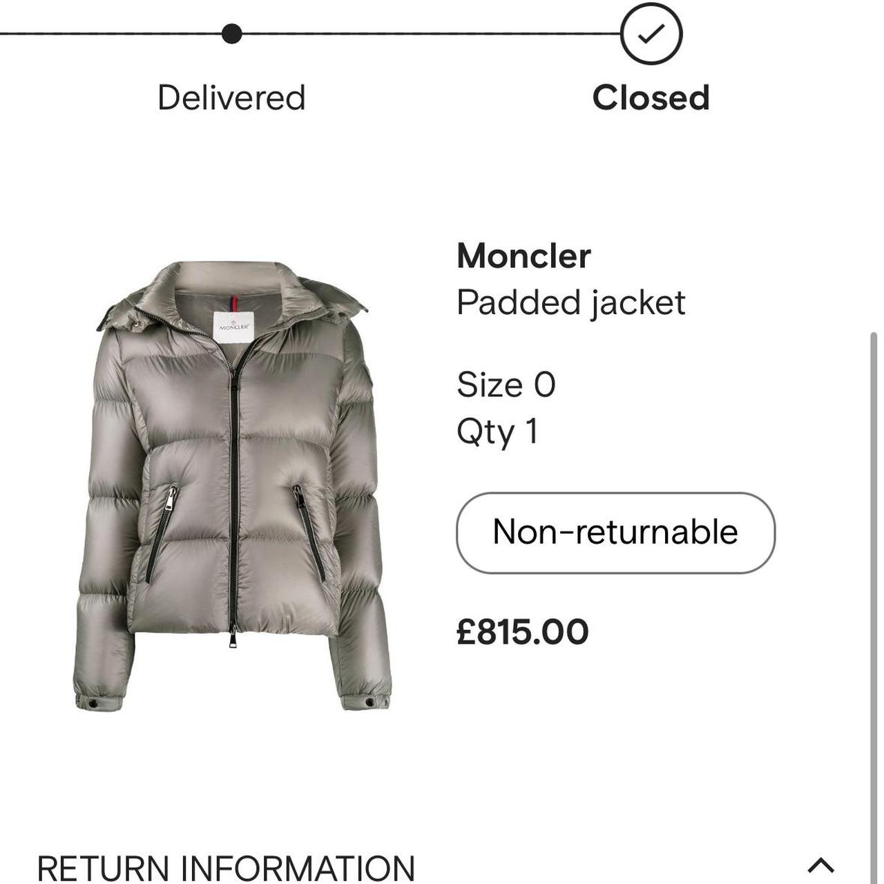 Moncler coat store size chart