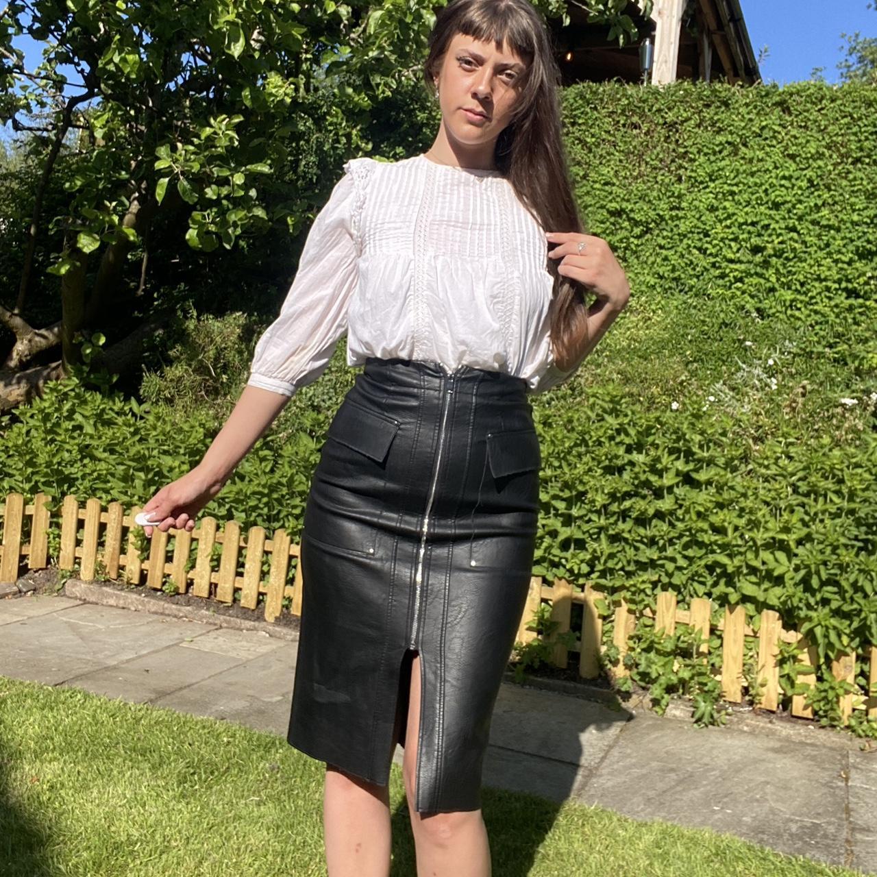 River island leather pencil on sale skirt