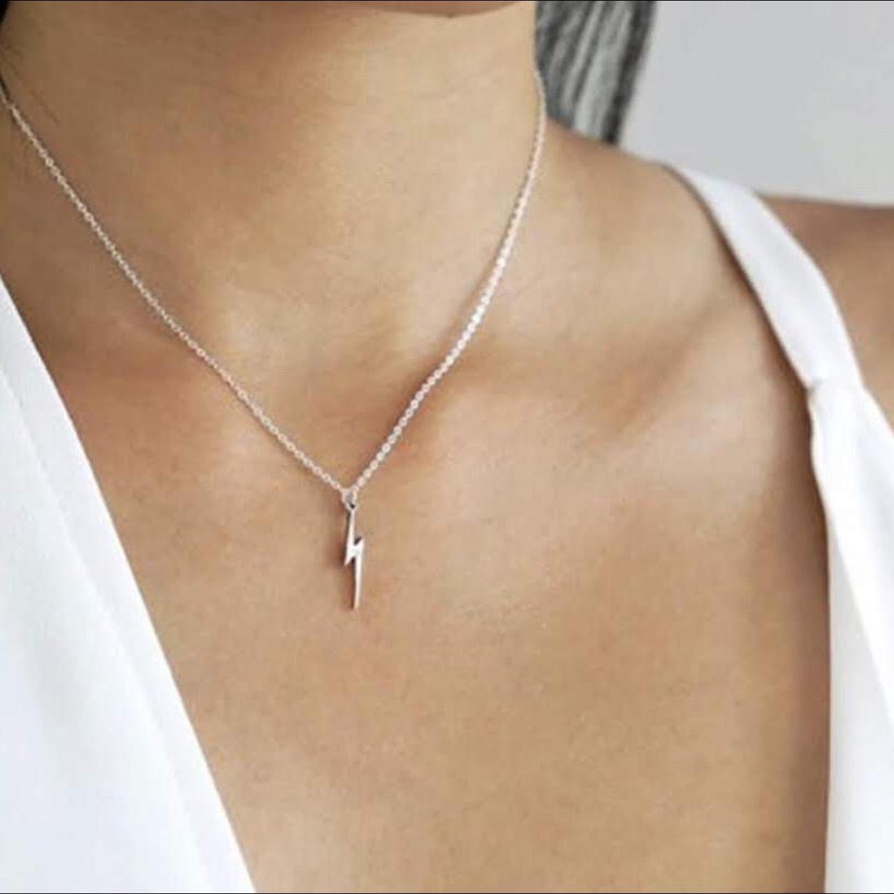 Buy Artmiss Lightning Bolt Pendant Necklace Women Simple Charm Bar Choker  Chain Jewelry for Girls (Gold) at Amazon.in