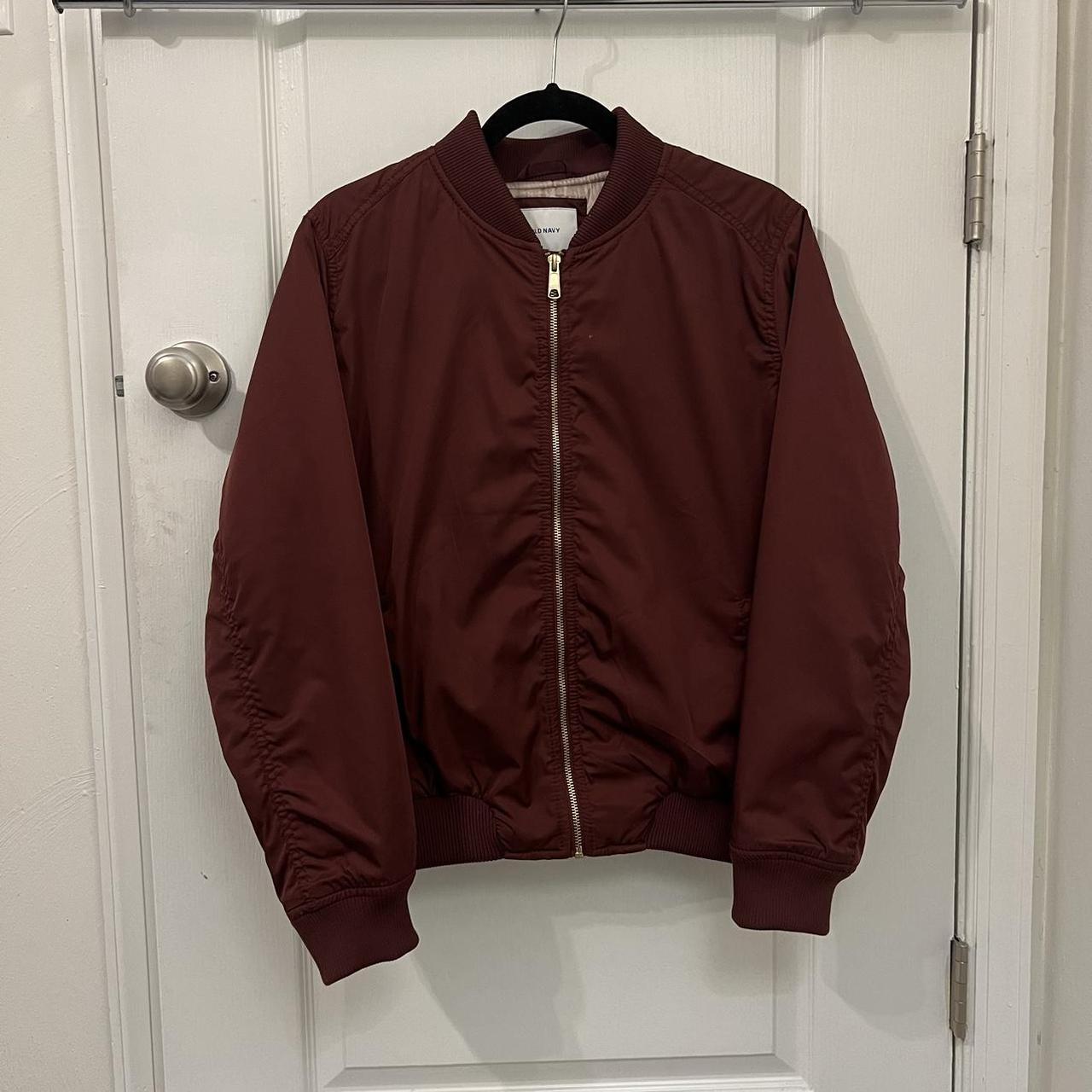 Old navy clearance burgundy bomber jacket