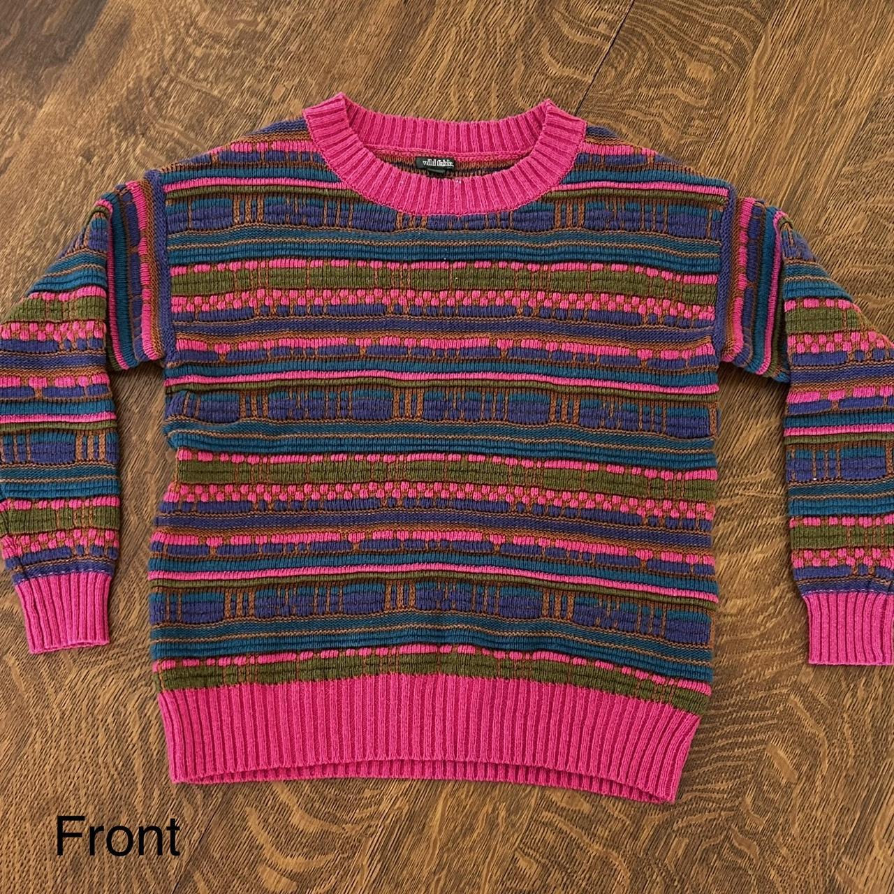 Target Women's Pink and Green Jumper Depop