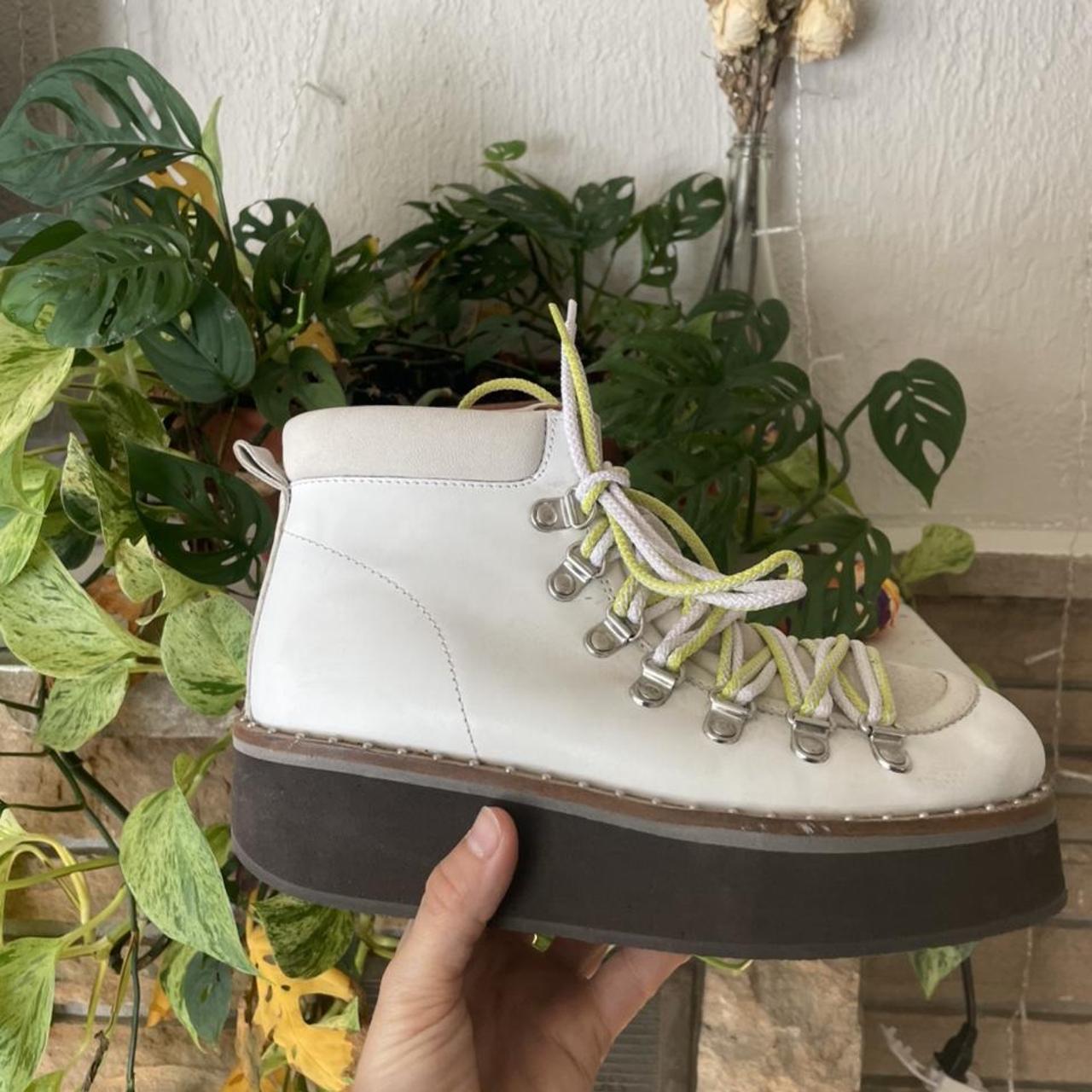 Free People Durango Hiking Boot White Leather... Depop