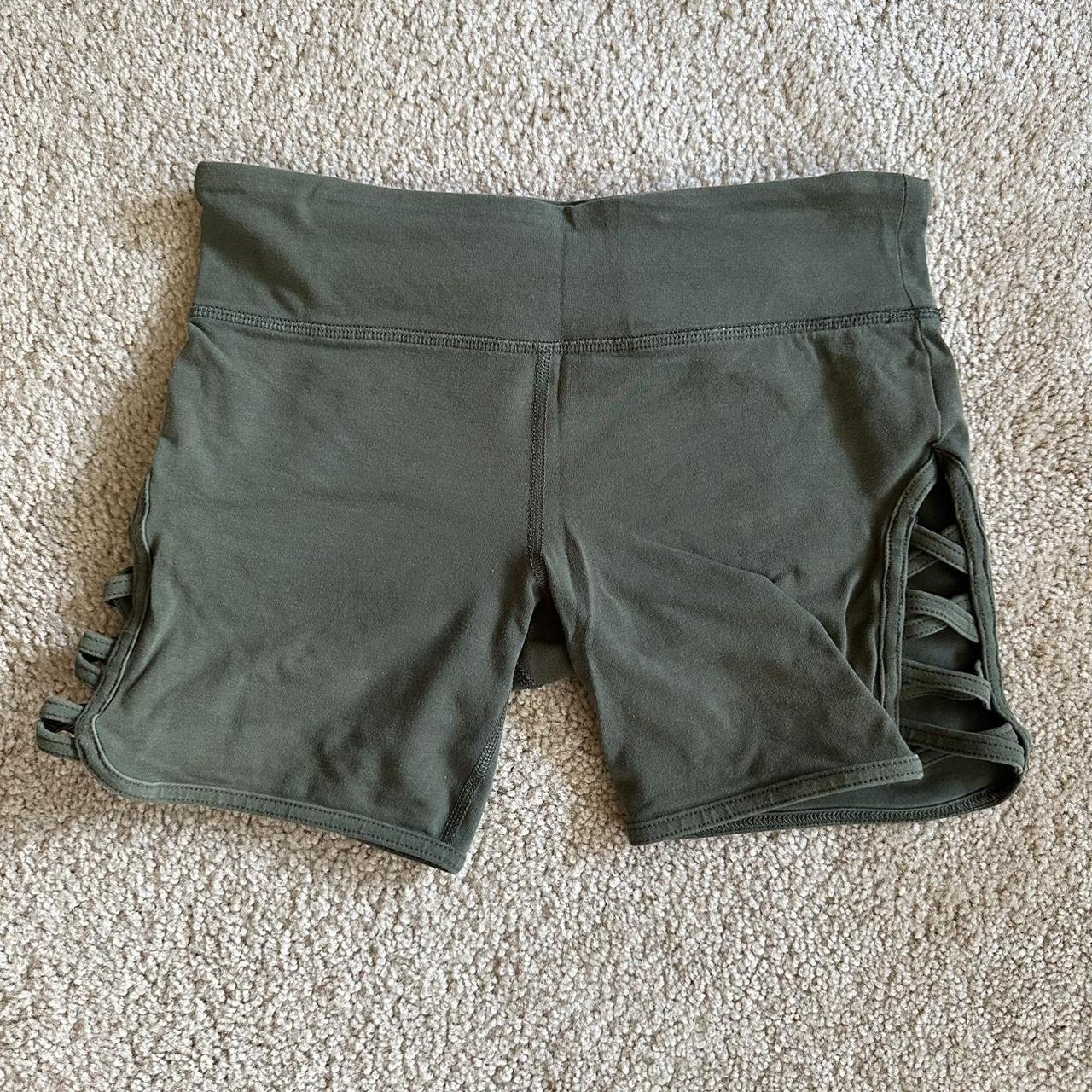 Olive green workout shorts FREE SHIPPING Barely... Depop