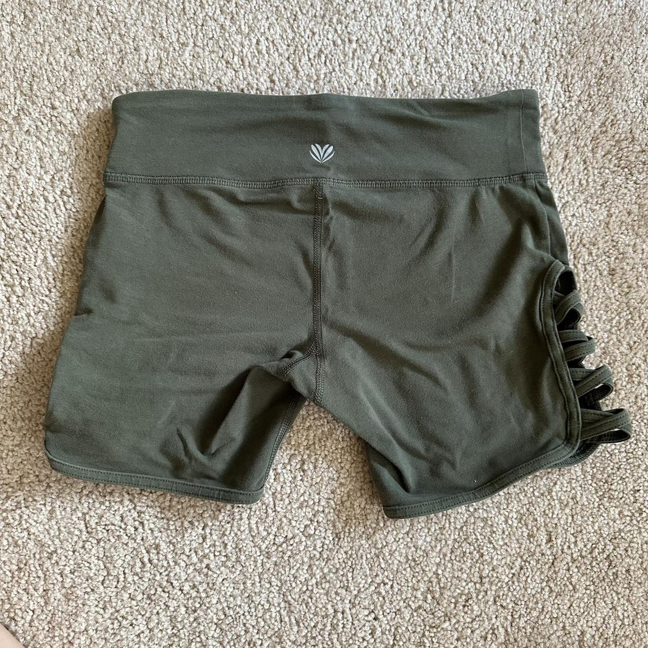 Olive green workout shorts FREE SHIPPING Barely... Depop