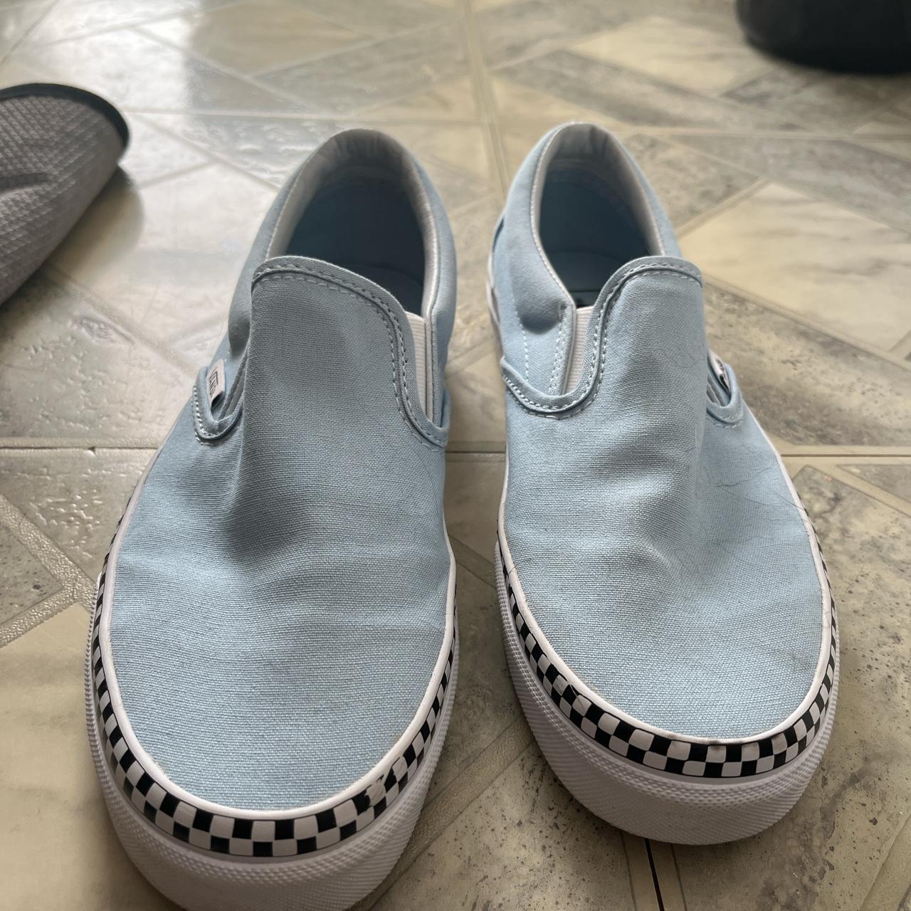 blue vans with checkered rim