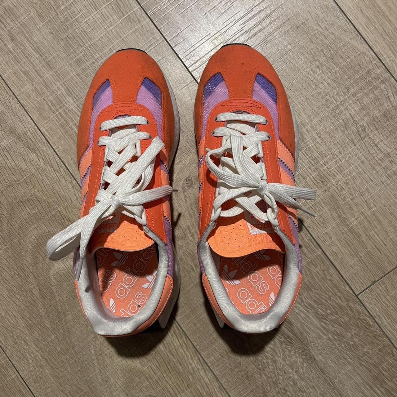 Adidas Women's Orange Trainers | Depop