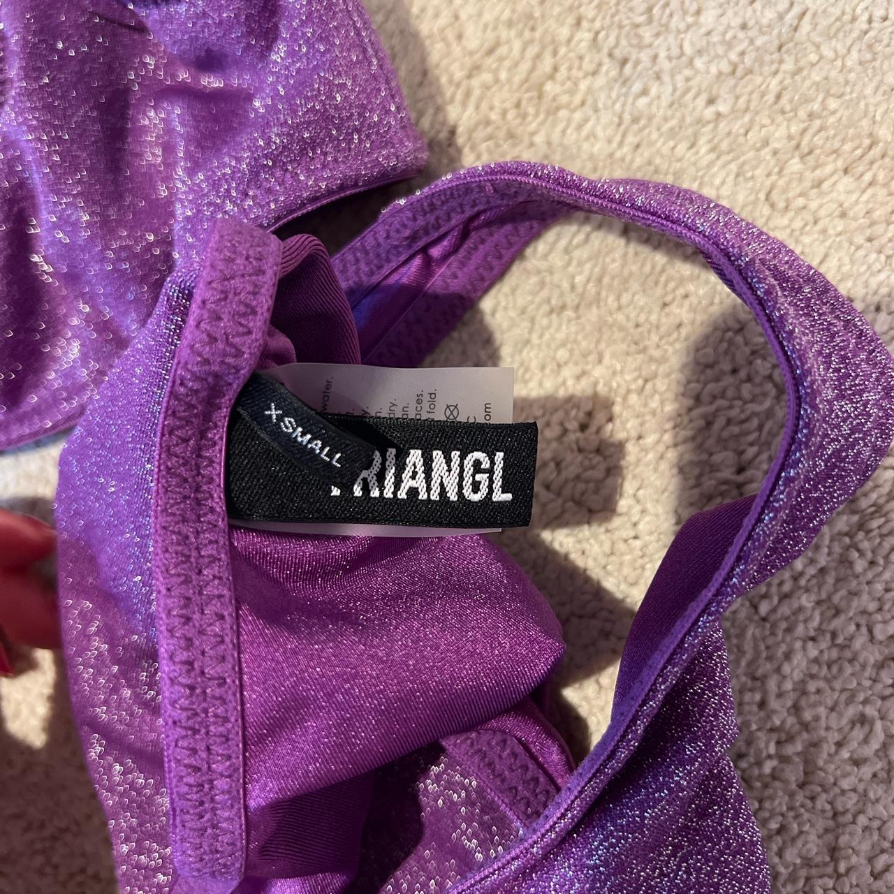 Purple Sparkly Triangl Bikini Xtra Small From Depop