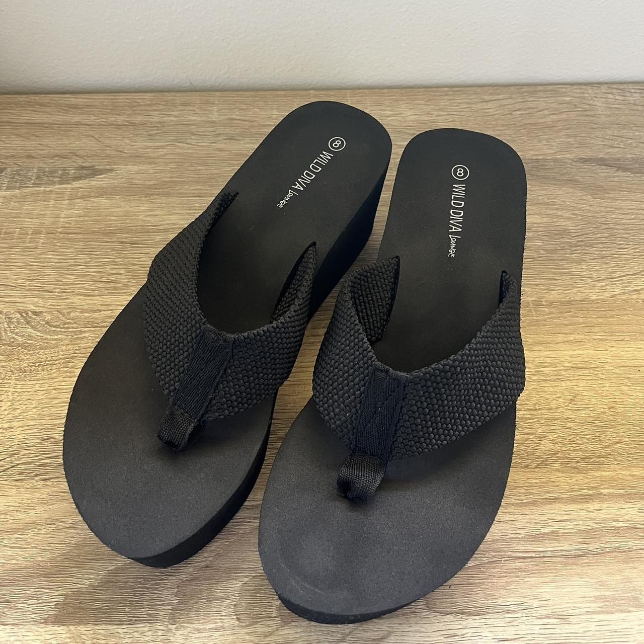 Dolls Kill Womens Black Flipflops Depop 0470