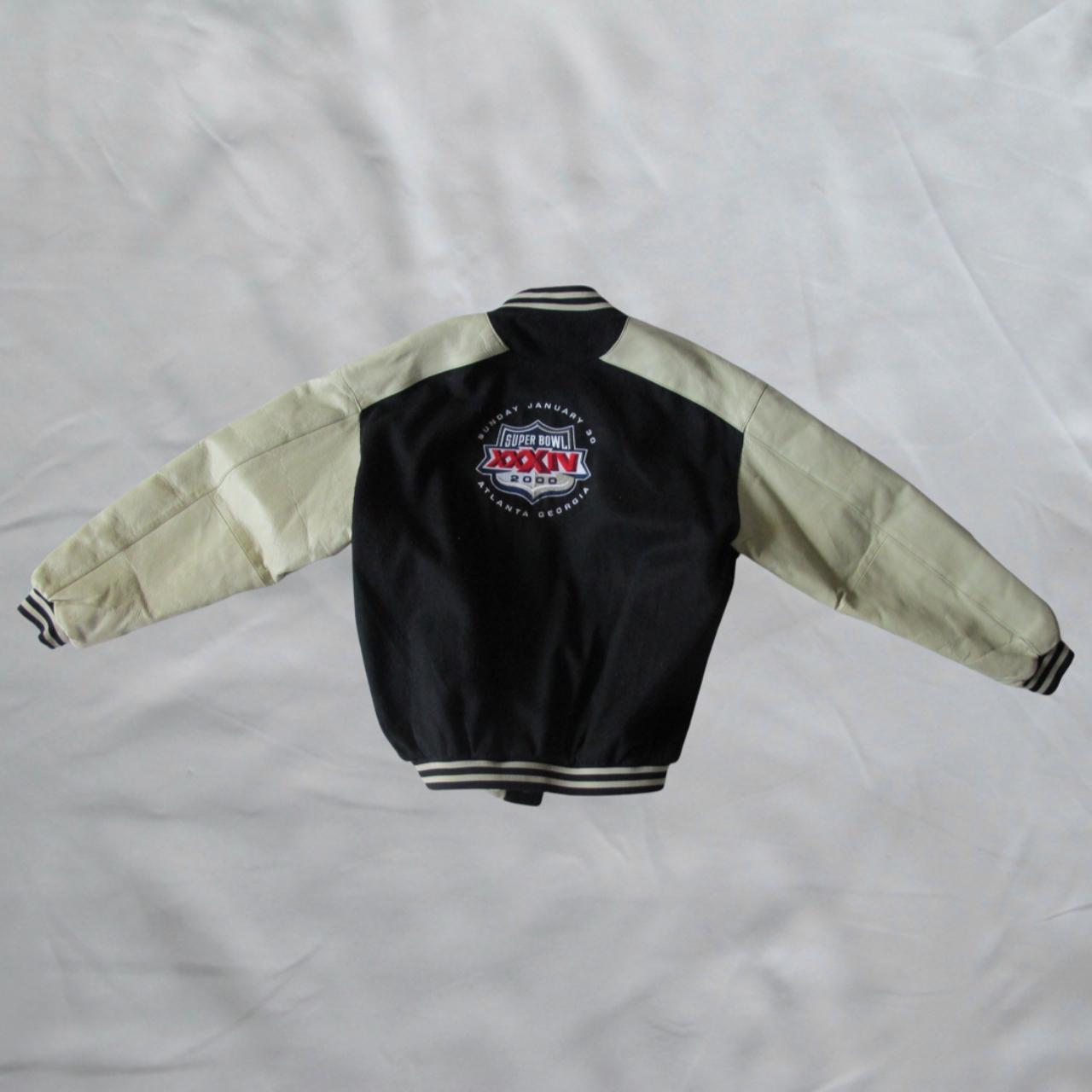 2000s Leather & Wool Super Bowl Varsity Jacket, -...