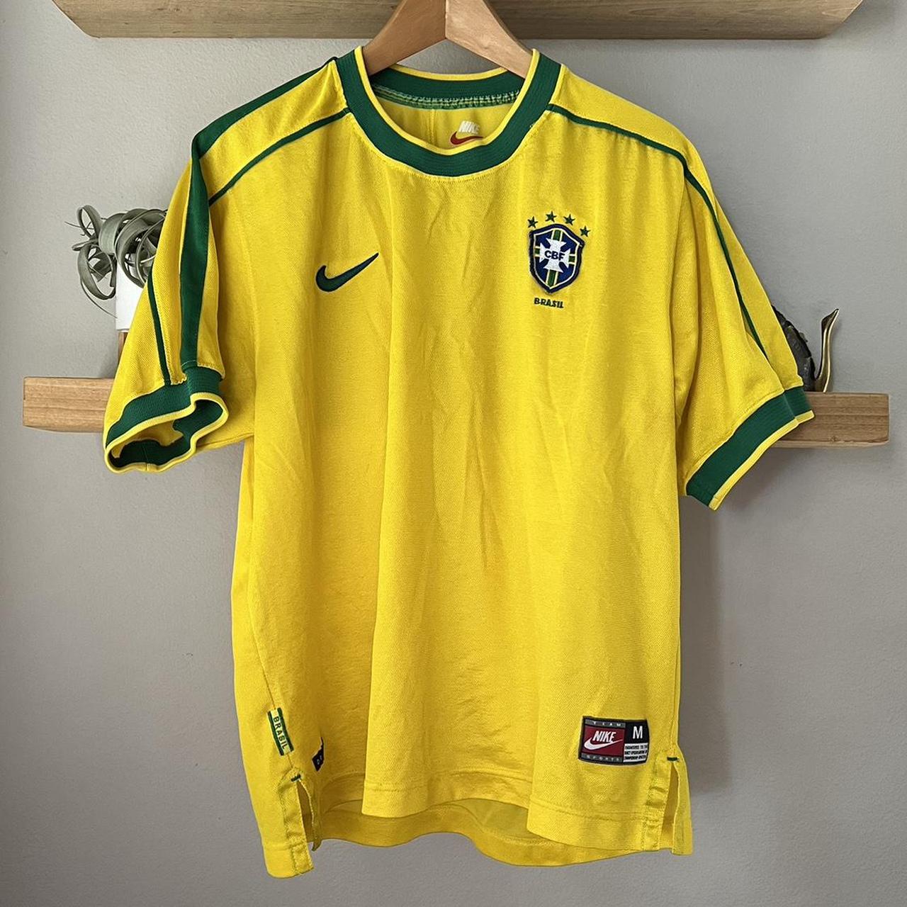 Soccer jersey vintage rare Brazil size... - Depop