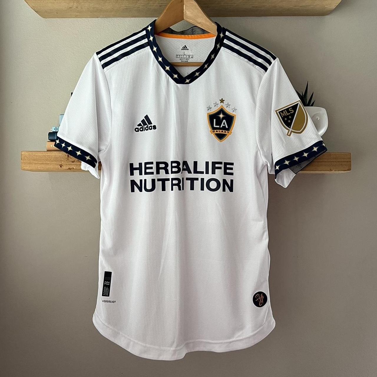 アディダス LA ギャラクシー ベッカム Tシャツ サイズ XL 美品 Soccer jersey LA Galaxy size | Depop