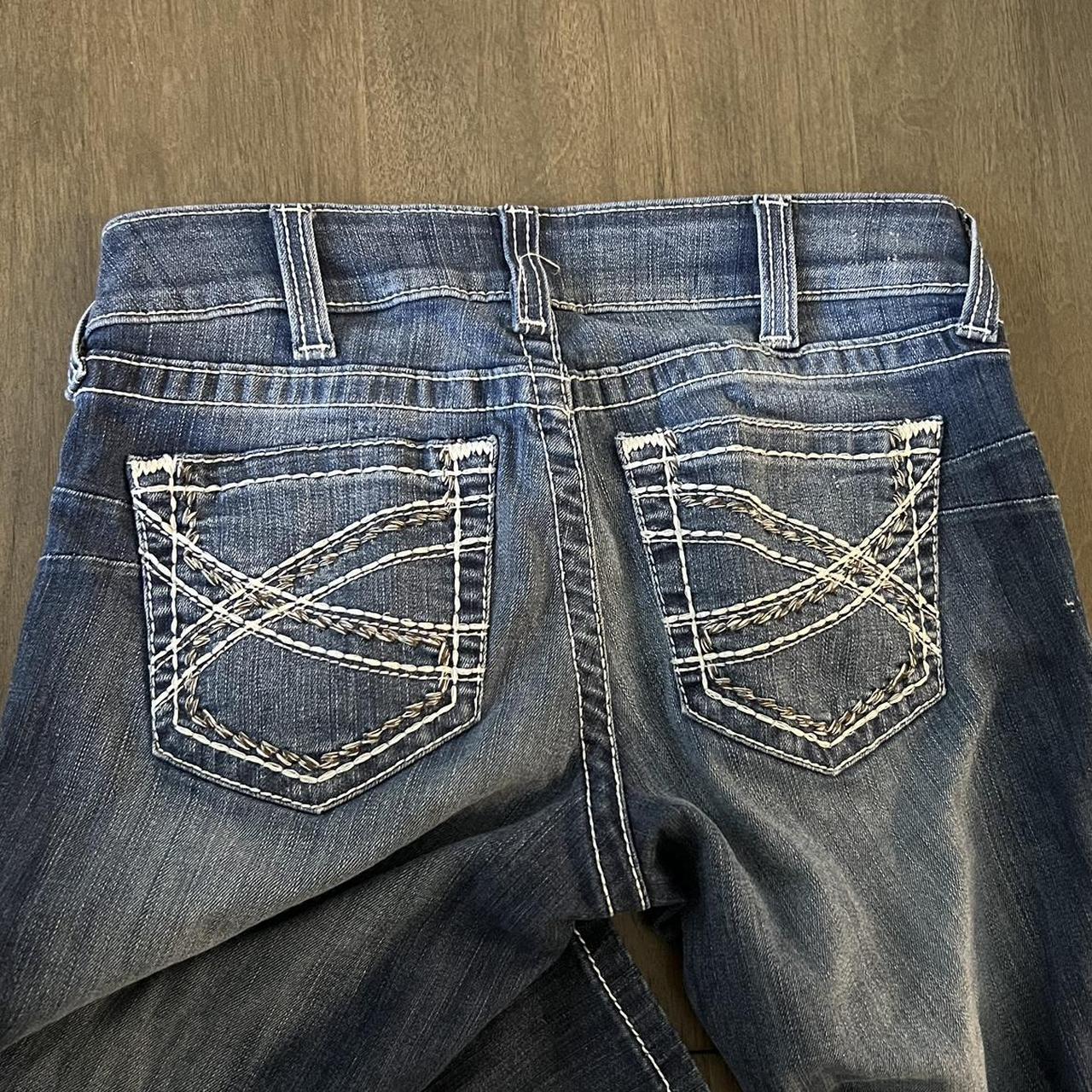 Women's Blue and Silver Jeans | Depop