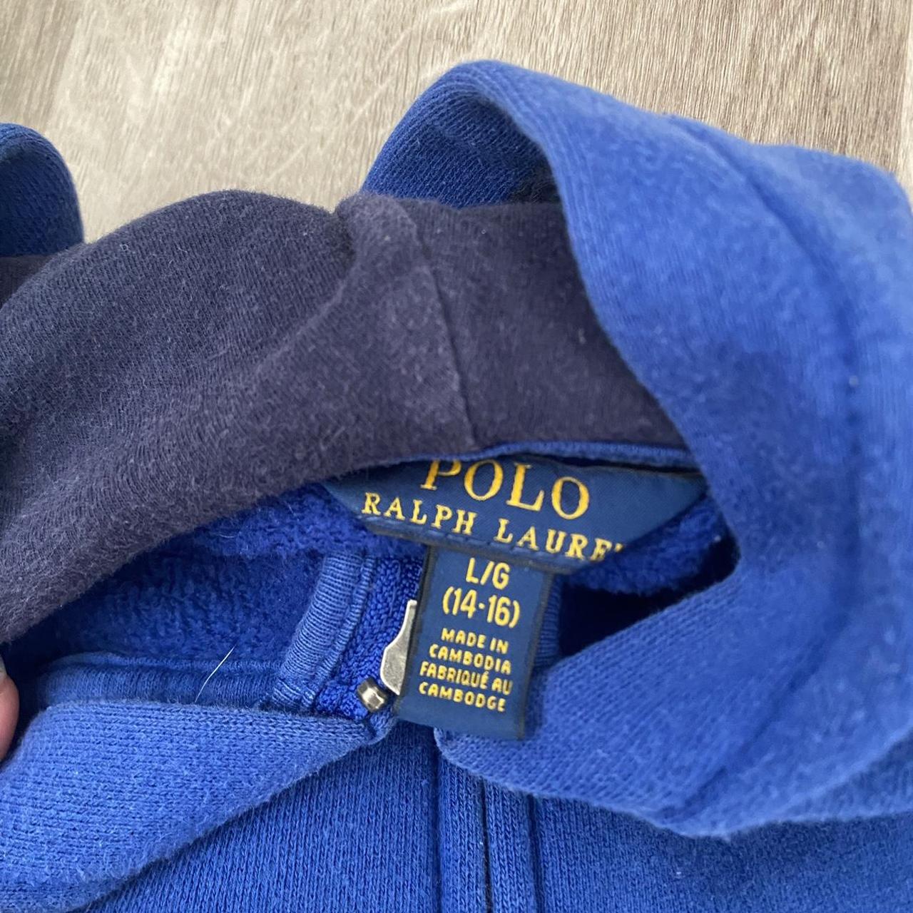 blue polo zip up - Depop