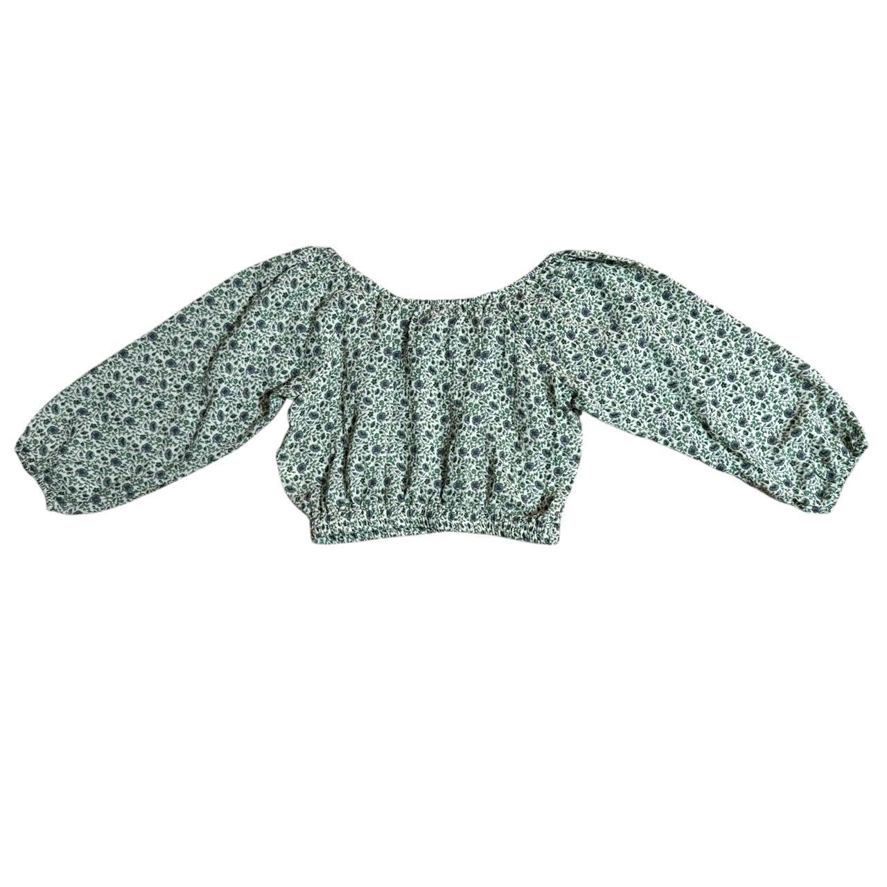 Marine Layer Women's Blouse - Green/Cream - S – M… - image 3
