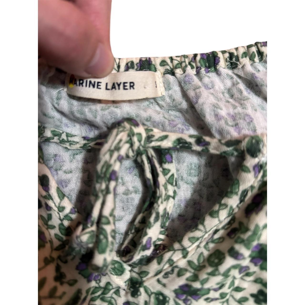 Marine Layer Women's Blouse - Green/Cream - S – M… - image 4