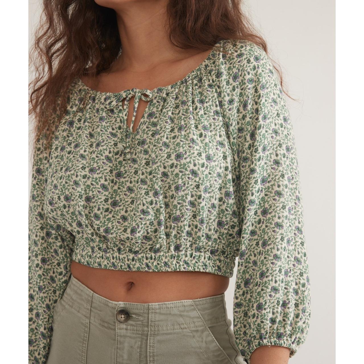 Marine Layer Women's Blouse - Green/Cream - S – M… - image 7