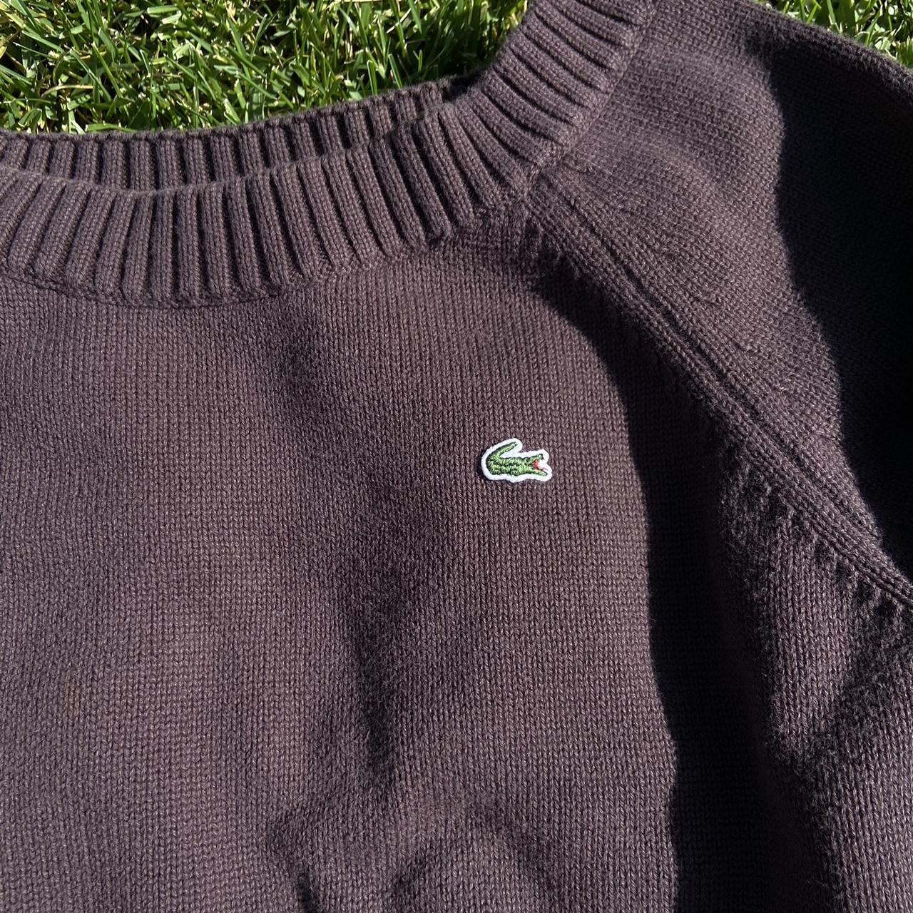 Lacoste Women's Brown and Green Jumper | Depop