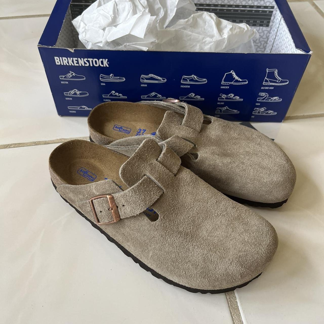 NWT top Birkenstock Boston Taupe Suede 37