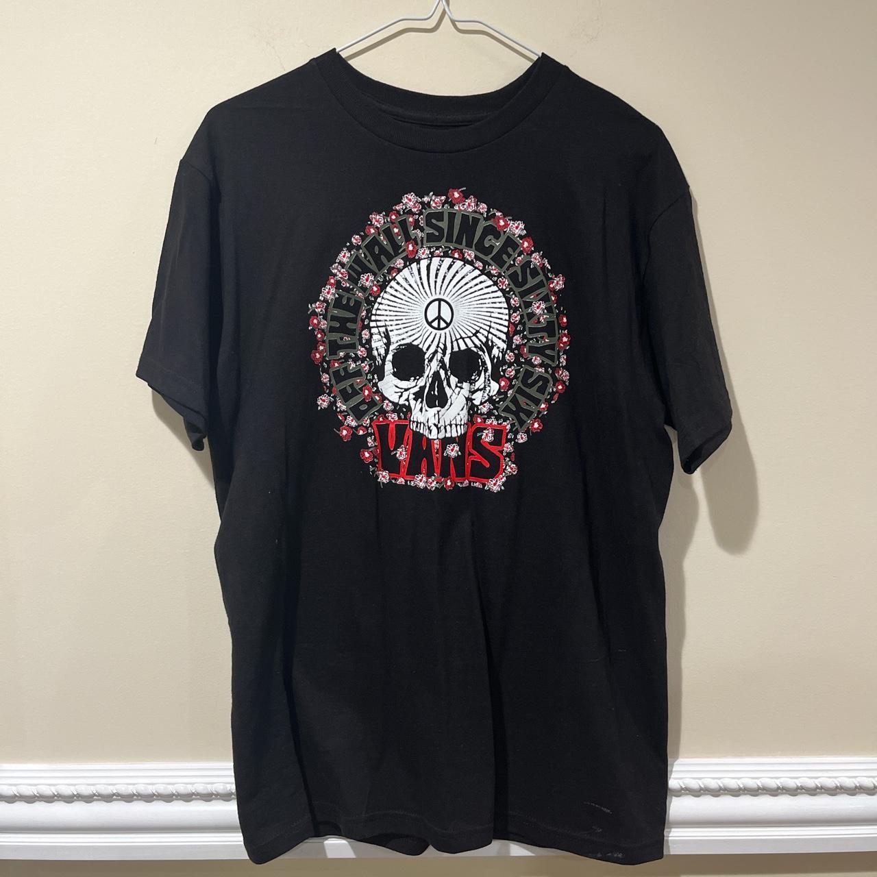 Black Vans Skull Shirt Great Condition Size... - Depop