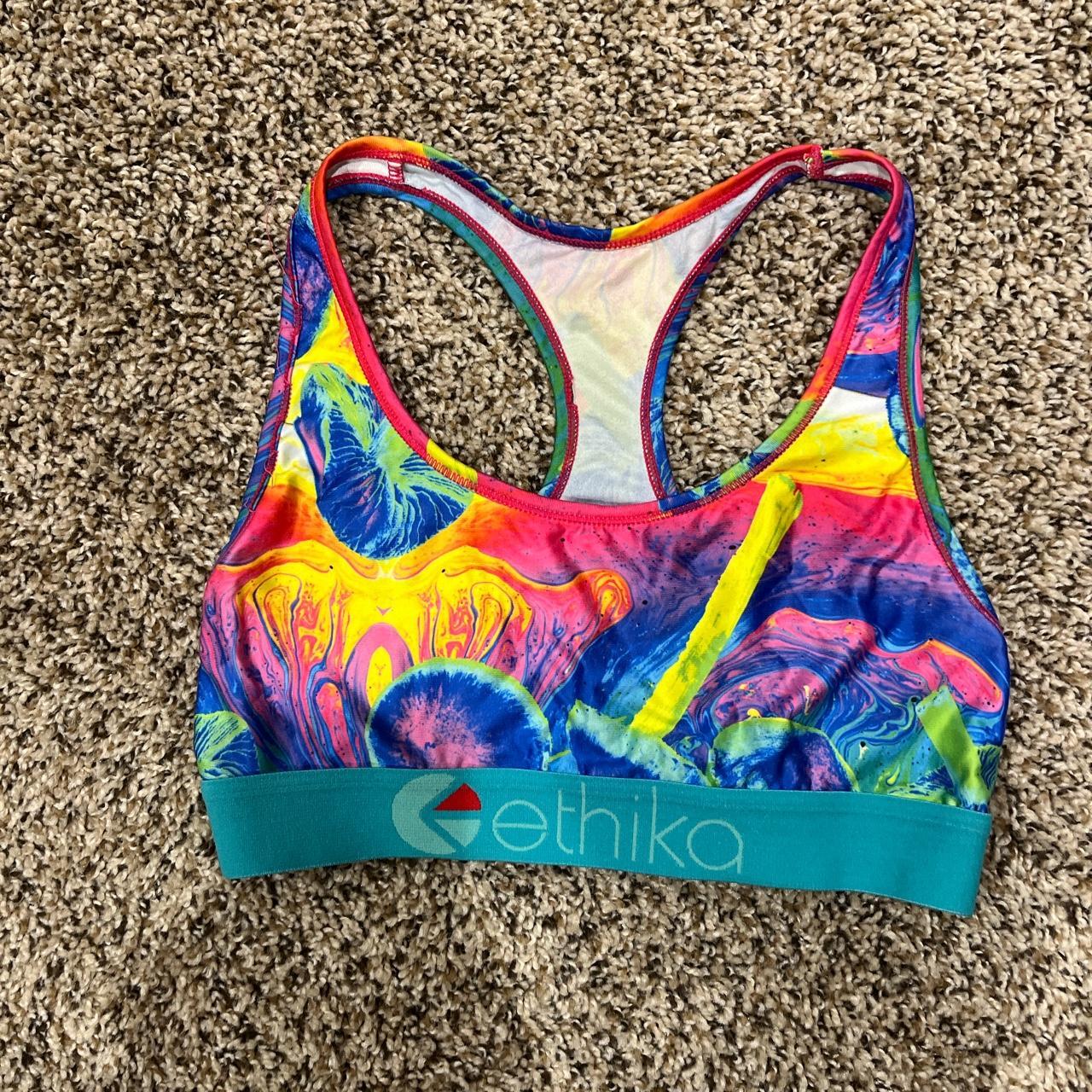 Women’s Tie Dye Ethika Sports Bra Worn Few... - Depop