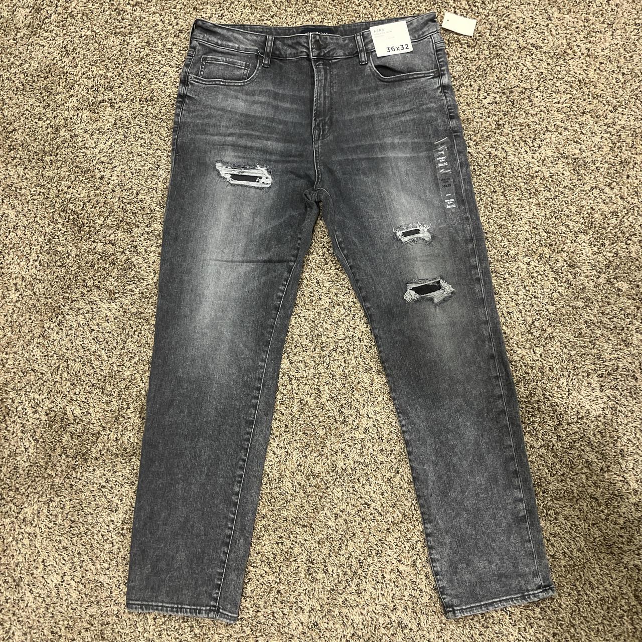 Mens Gray Ripped Aeropostale Athletic Slim Stretch... - Depop